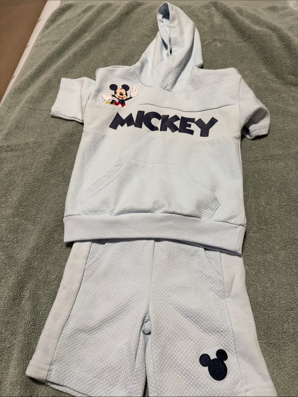 Disney Light Blue Mickey Hoodie with Navy Logo